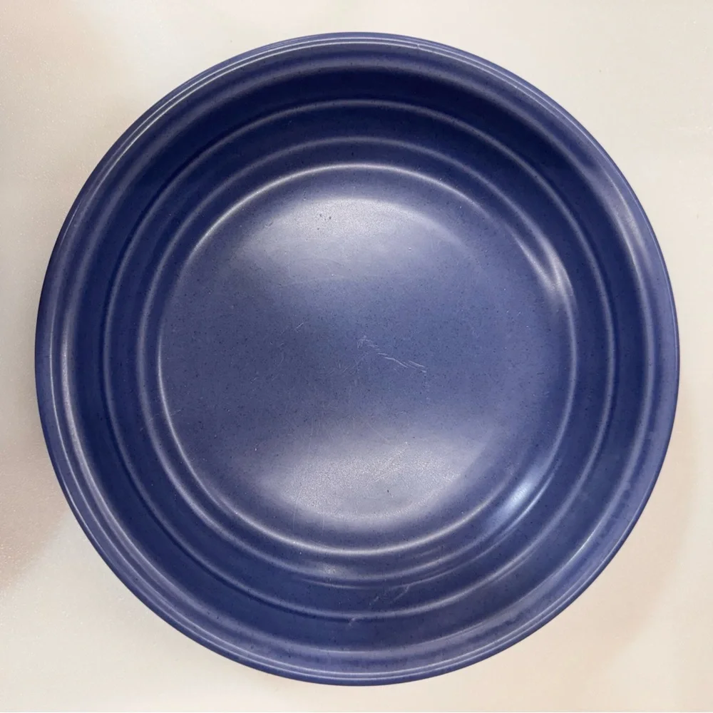 2 Villa Romana Salad Bowls ~ 8.25” Periwinkle Slate Blue Handmade In Italy
